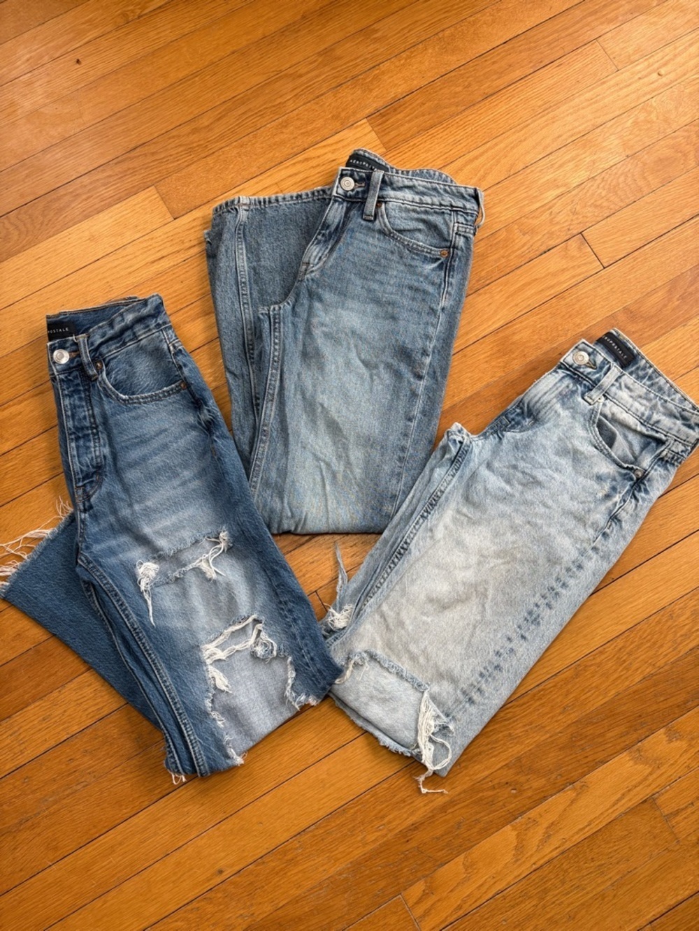 Aeropostale Jeans Bundle Sz 000 Reg 3 Pairs Y2K Low Rise Baggy & 90s Baggy Denim